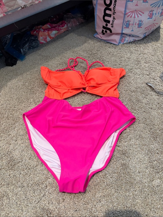 Popvil Other - Popvil Two-Tone Pink & Orange One-Piece Swimsuit